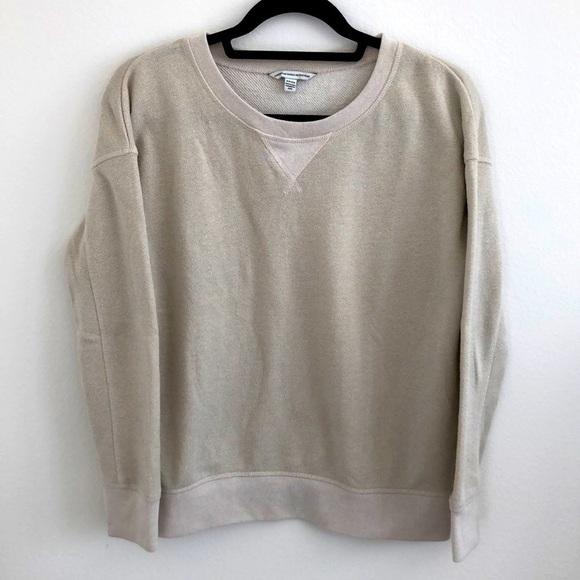 AEO offwhite & gold shimmer sweatshirt Small - Picture 2 of 4